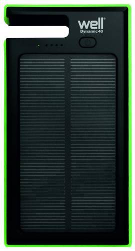 Acumulator USB portabil powerbank solar 4000mAh 2.0A negru/verde Well