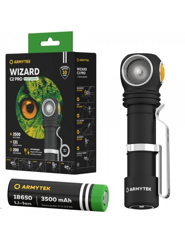 Lanterna frontala multifunctionala Armytek Wizard C2 PRO Magnet USB XHP50.2 lumina calda